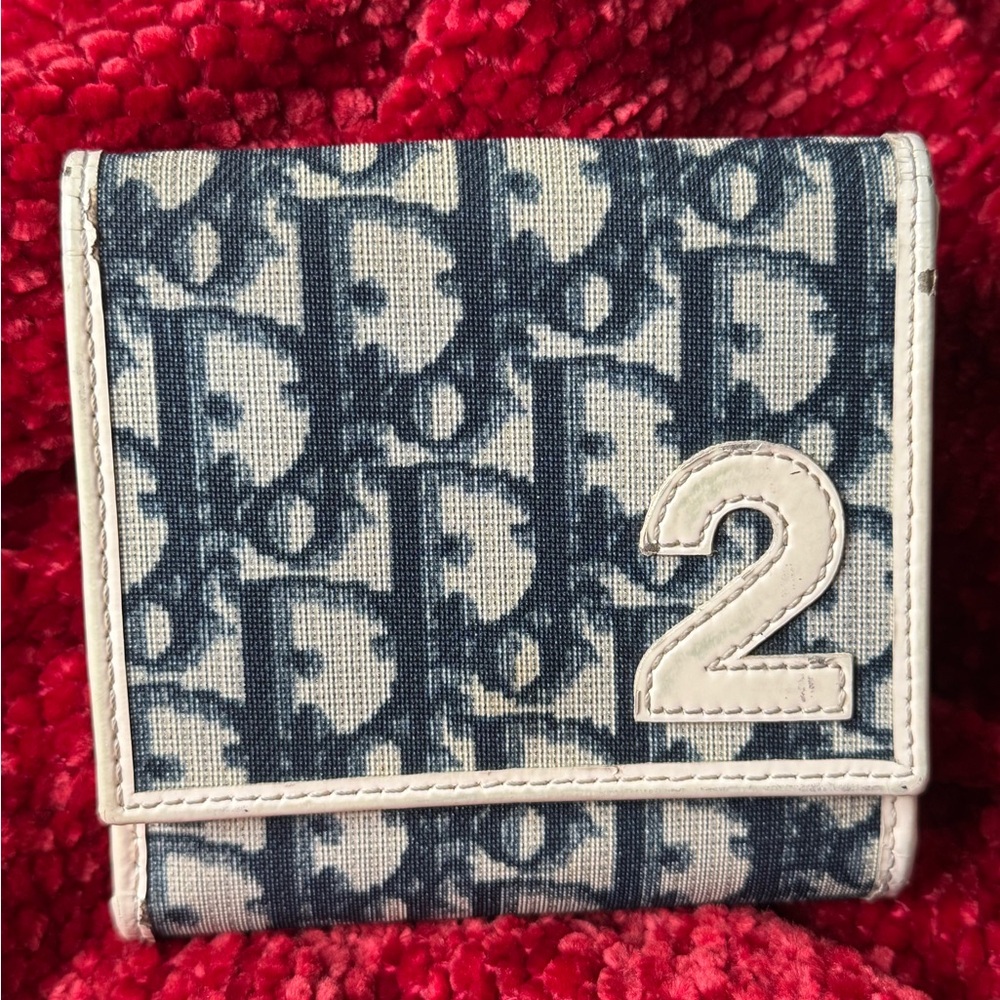 Vintage Dior compact wallet in trotter print.
